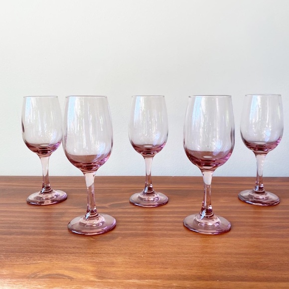 Libbey Dining Vintage Pink Libbey Wine Glass Set Poshmark